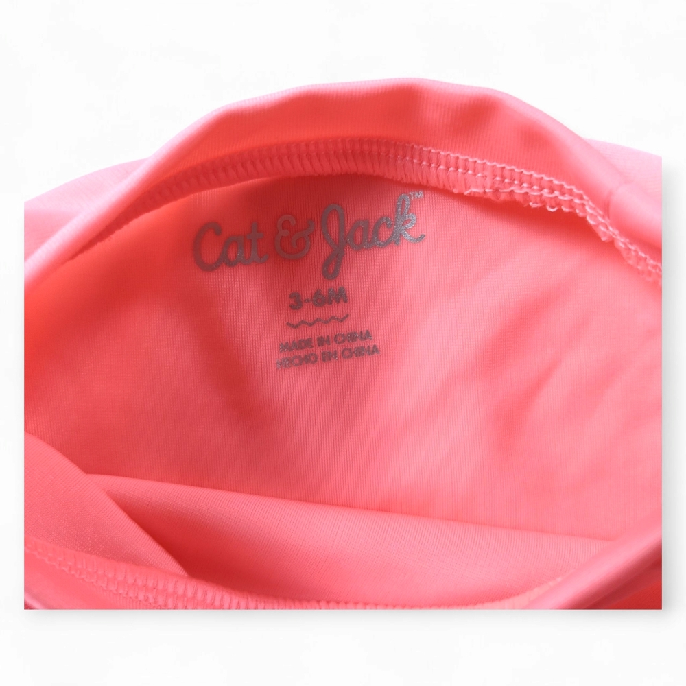 Cat & Jack Long Sleeve Flamingo Rash Guard Set Baby Girls Size 3-6 month - Picture 3 of 7